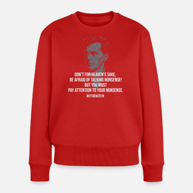 Wittgenstein-Unsinnzitat - Frauen Premium Bio Pullover - Rot