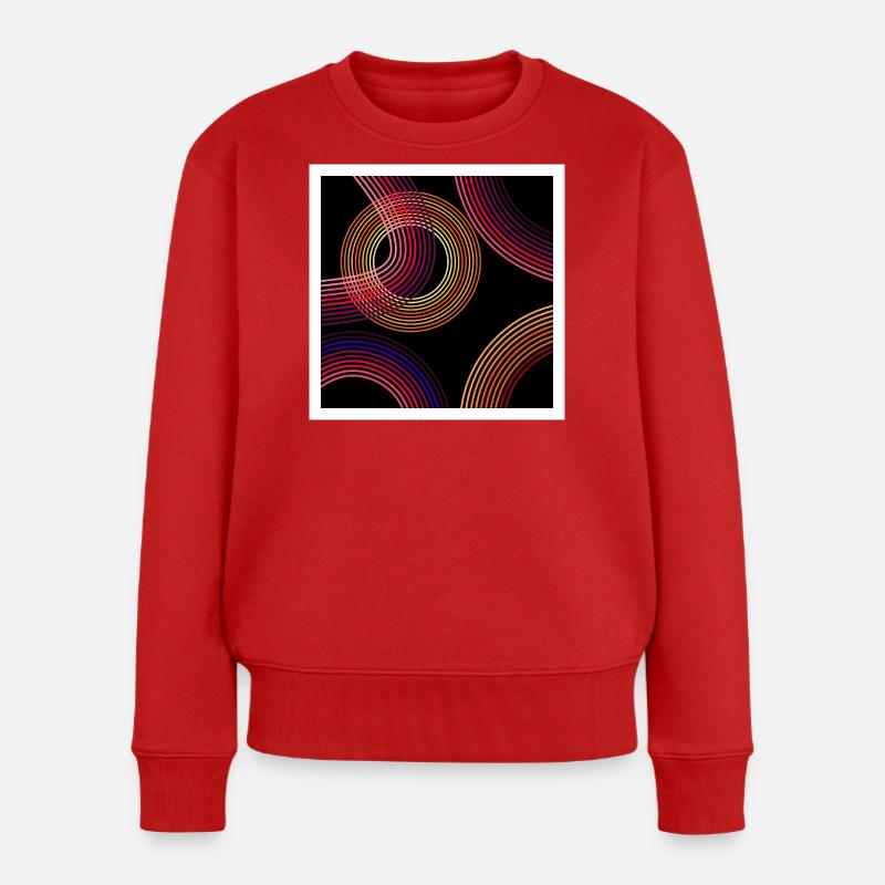 Neon Wirbel - Frauen Premium Bio Pullover - Rot