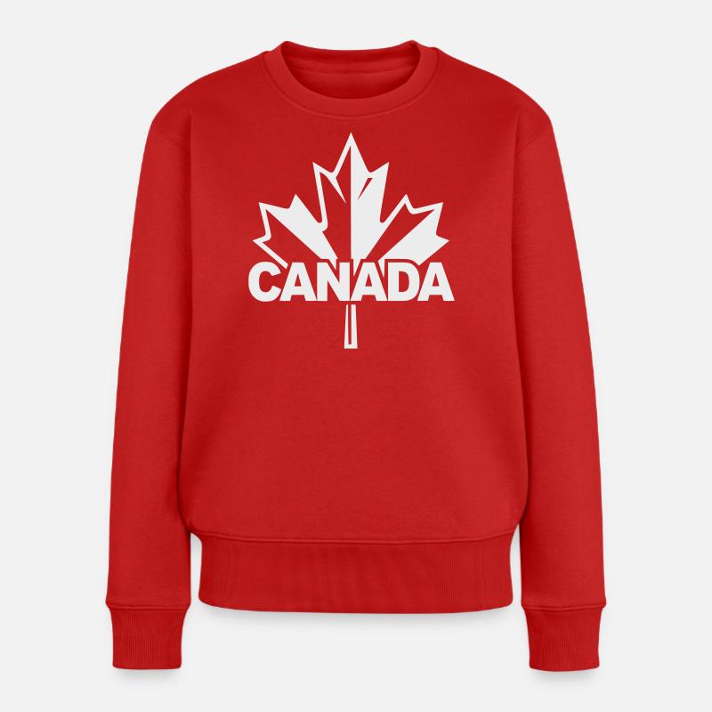 Kanada Ahornblatt Logo - Frauen Premium Bio Pullover - Rot