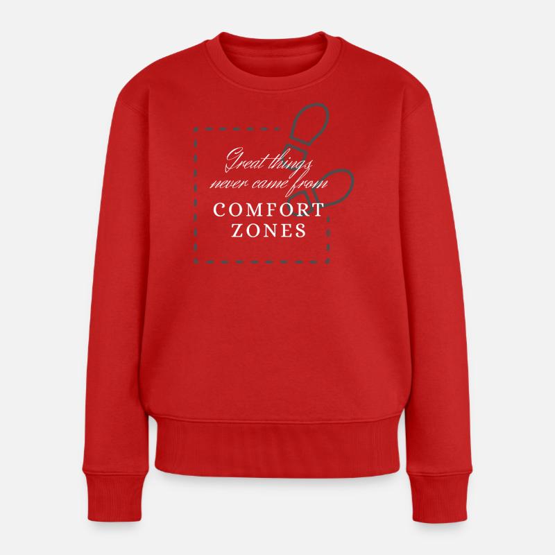 Verlassen Sie Ihre Komfortzone - Frauen Premium Bio Pullover - Rot