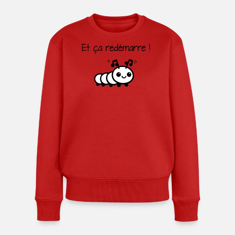 Und es beginnt von vorne! - Frauen Premium Bio Pullover - Rot