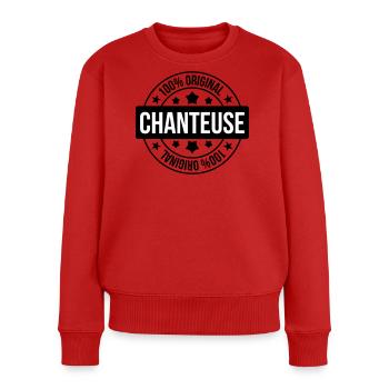 Sänger – Gesang – Lied - Frauen Premium Bio Pullover - Rot - Vorne - Julia (174cm)
