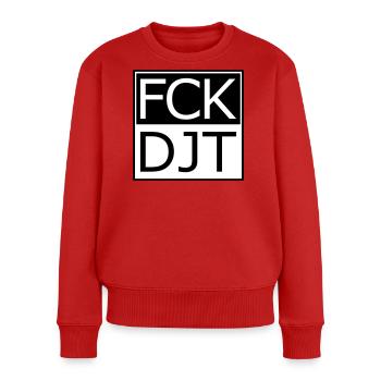 Provokante Blocktypografie Protest - Frauen Premium Bio Pullover - Rot - Vorne - Julia (174cm)