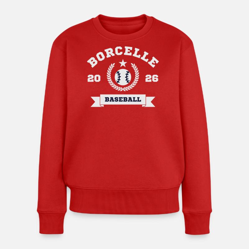 Emblème de baseball Borcelle 2026 - Pull Premium bio Femme - rouge