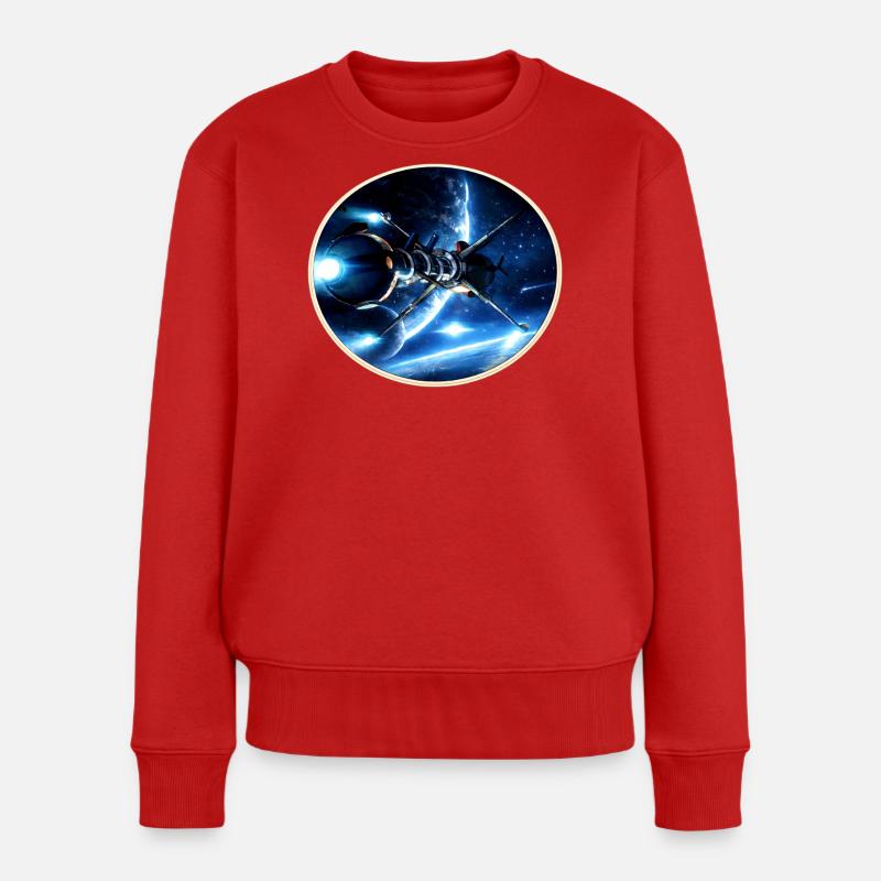 La Comète - Emblème spatial rétro – Vaisseau 8-Bit - Pull Premium bio Femme - rouge