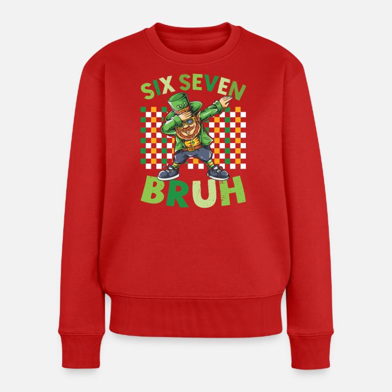 Kobold St. Patrick's Day - Frauen Premium Bio Pullover - Rot