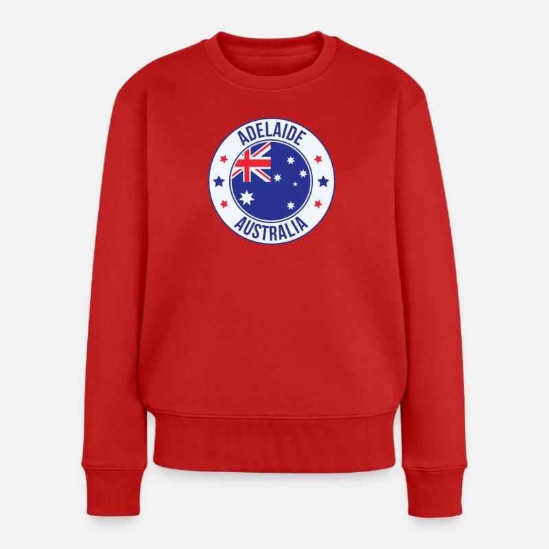 Adelaide Australien Runde Emblem - Frauen Premium Bio Pullover - Rot