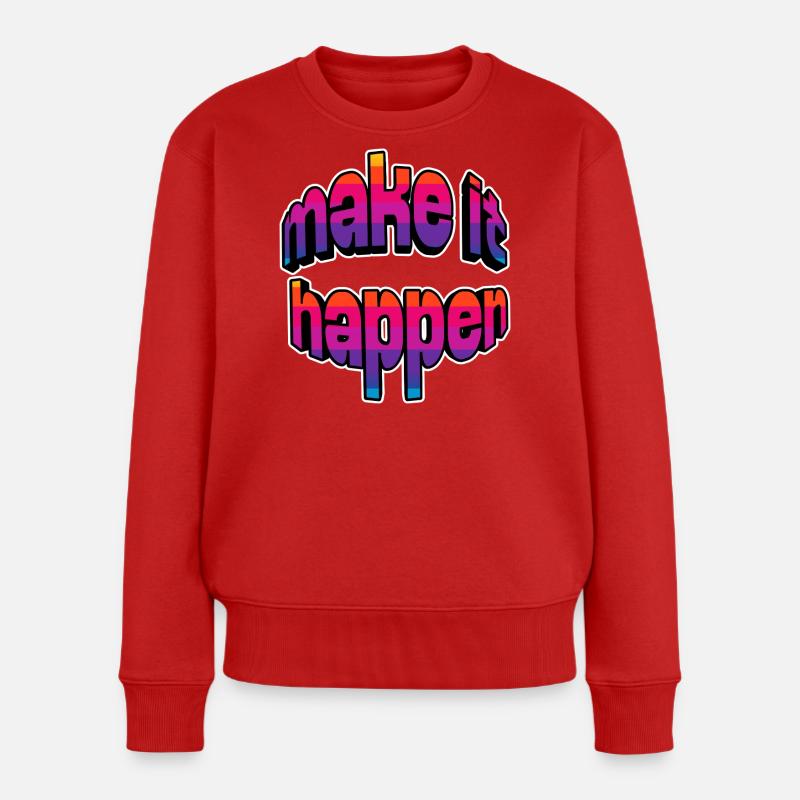Make It Happen Gradient - Women's Premium Organic Jumper - red