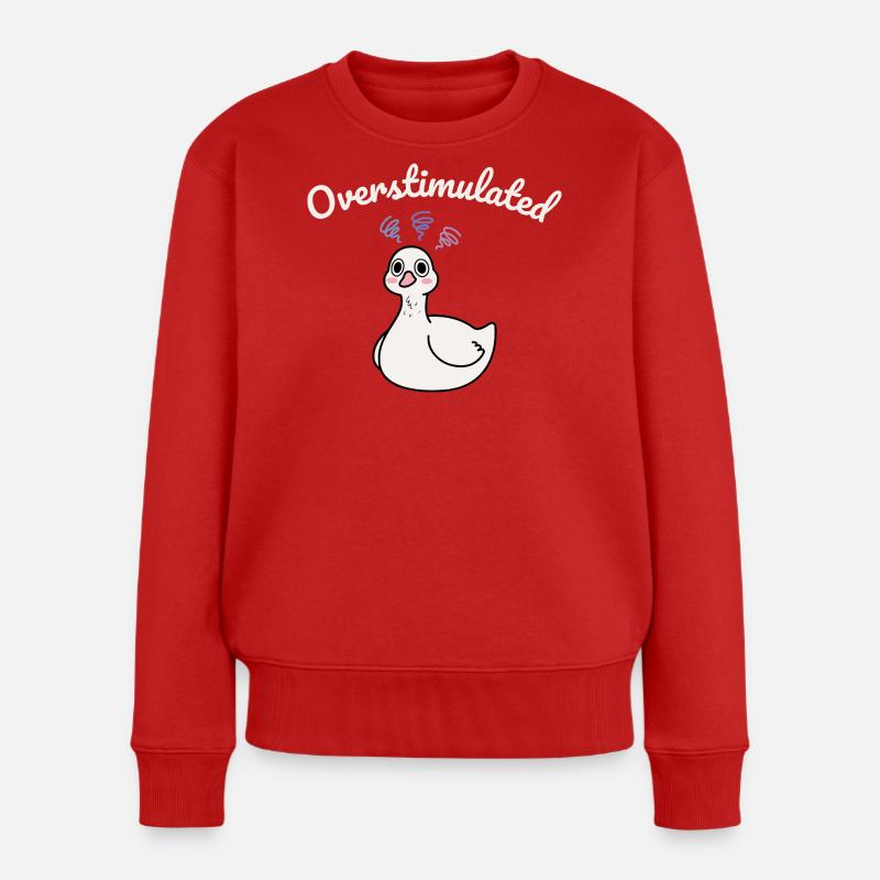 Overstimulated Ente - Frauen Premium Bio Pullover - Rot