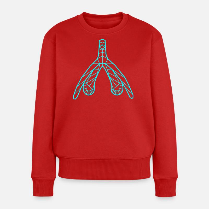 Klitoris_cyan - Frauen Premium Bio Pullover - Rot