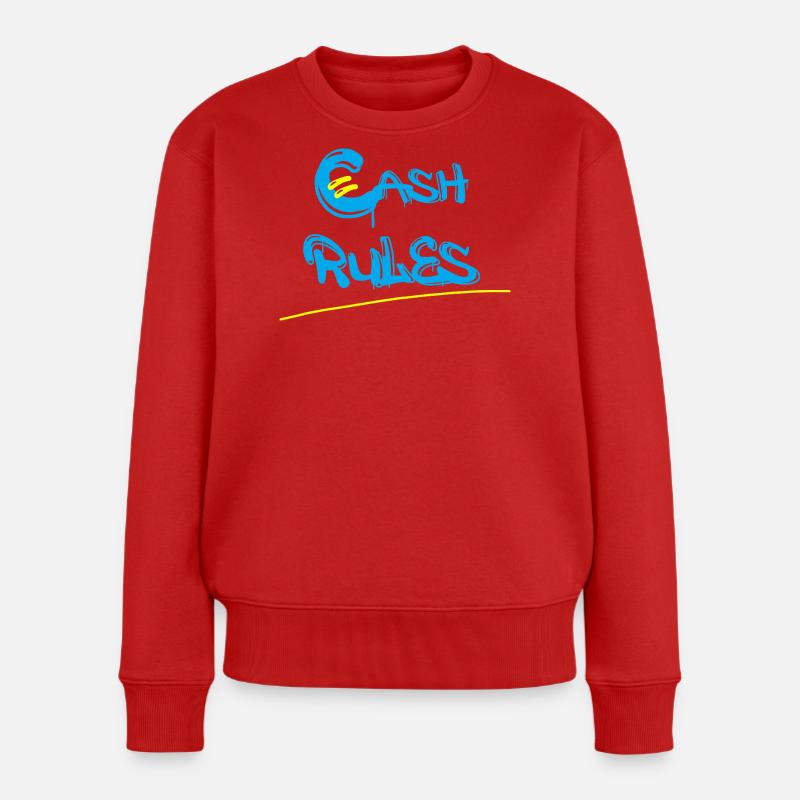 Lettres graffitis Money Rules - Pull Premium bio Femme - rouge