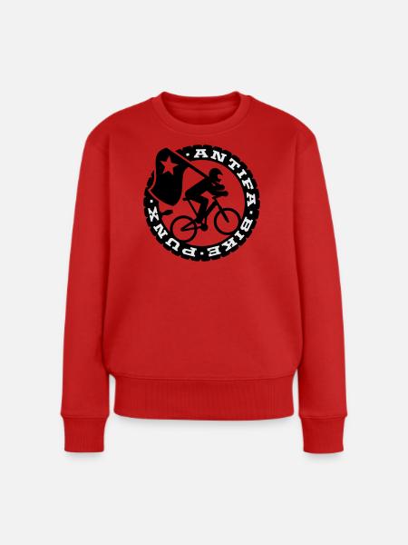Antifa Bike Punks - Frauen Premium Bio Pullover - Rot