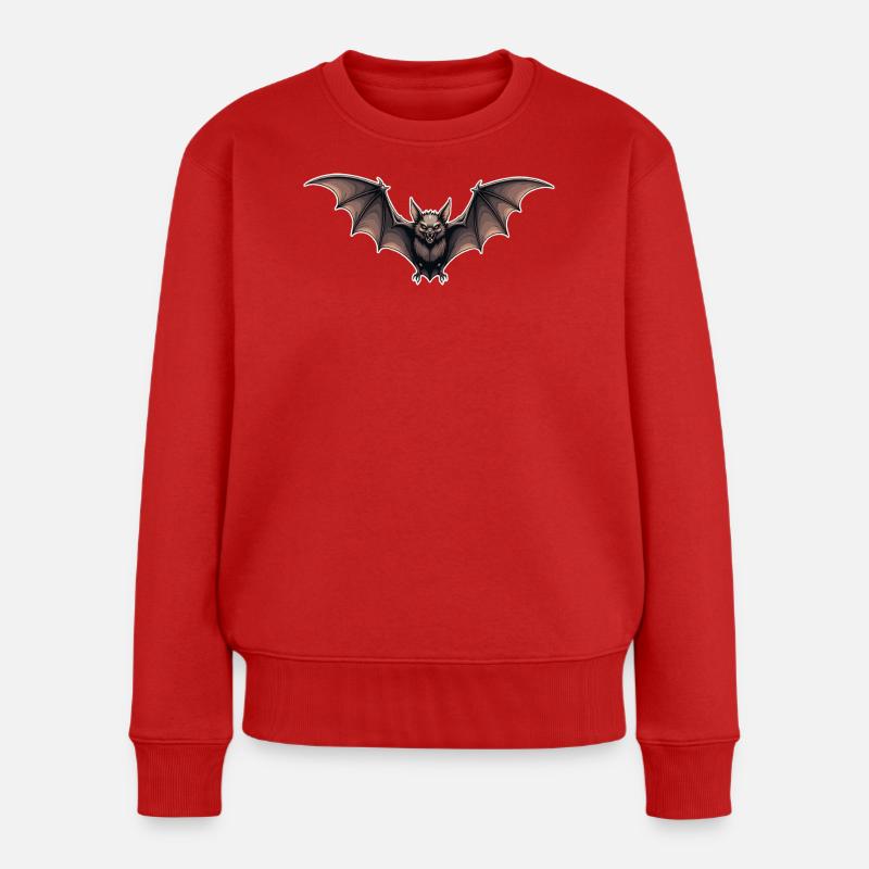 Emblème du vol nocturne de la chauve-souris - Pull Premium bio Femme - rouge