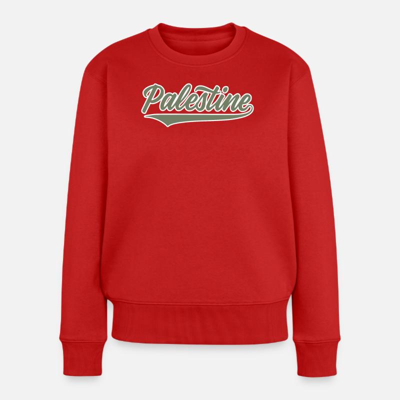 Palestine Baseball-style olivegreen-white - Frauen Premium Bio Pullover - Rot