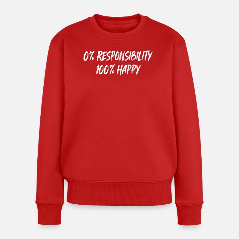 0% Verantwortung 100% Glück - Frauen Premium Bio Pullover - Rot