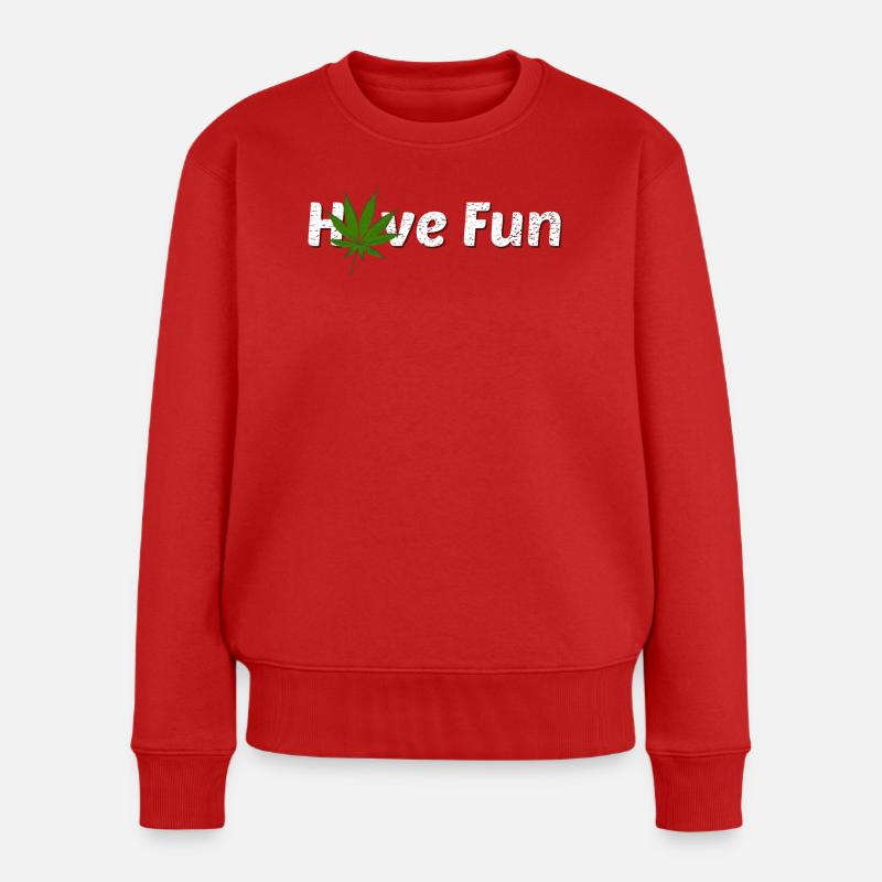 Have Fun - Frauen Premium Bio Pullover - Rot
