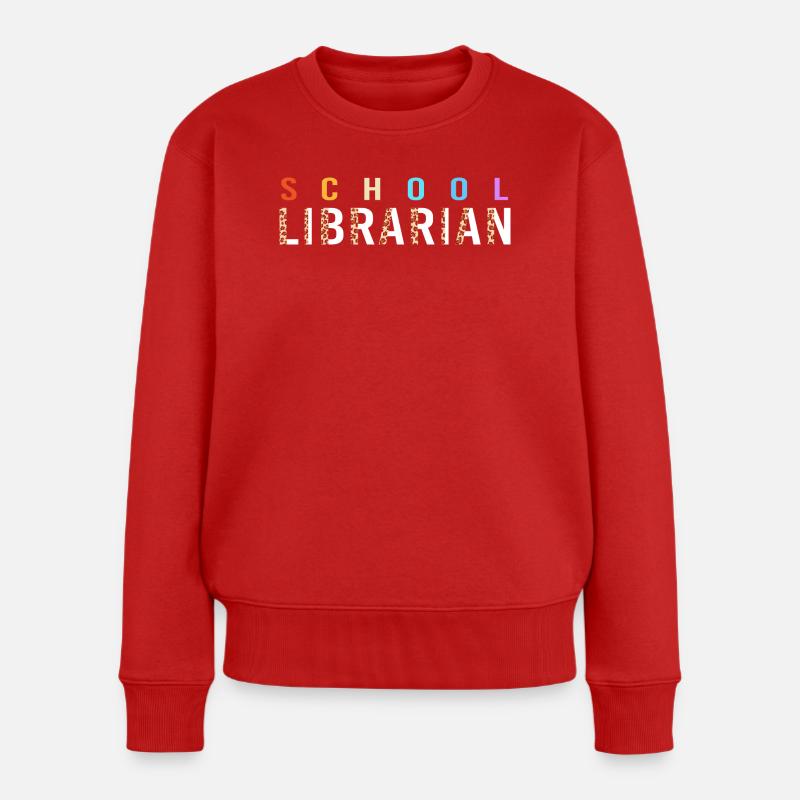 Leseratte Bibliothek Lesen - Frauen Premium Bio Pullover - Rot