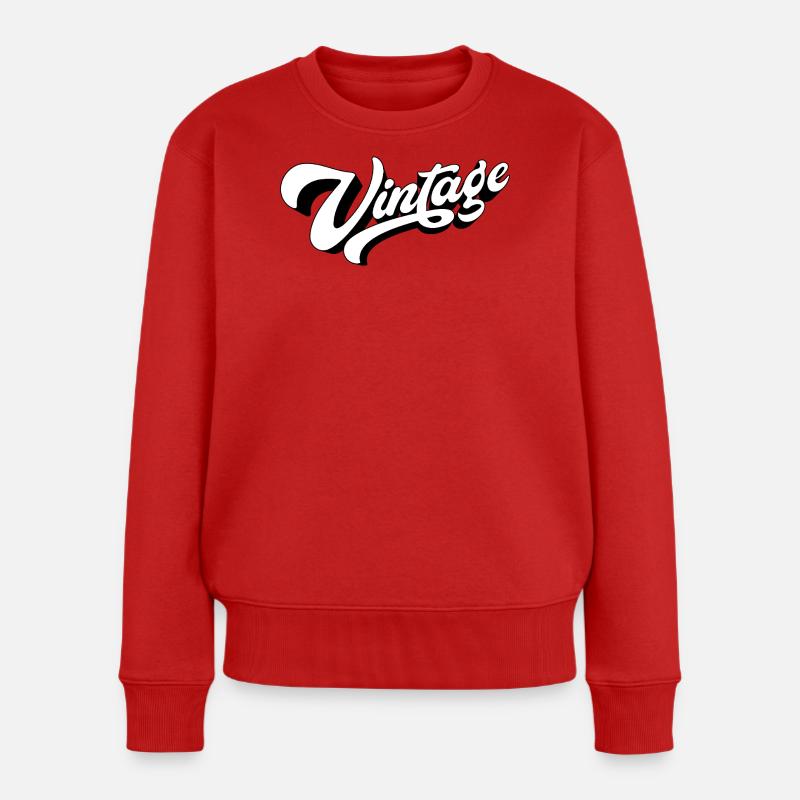 Vintage noir et blanc - Pull Premium bio Femme - rouge