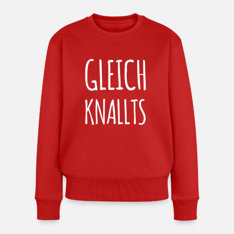 alle Mann in Deckung - Frauen Premium Bio Pullover - Rot