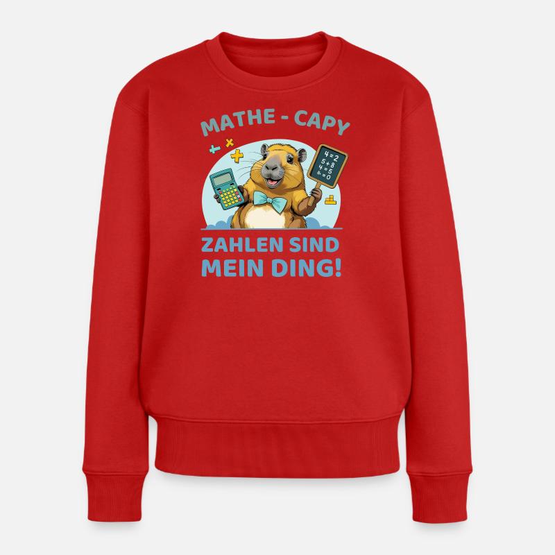 Mathe-Capybara – Zahlen sind mein Ding! - Frauen Premium Bio Pullover - Rot