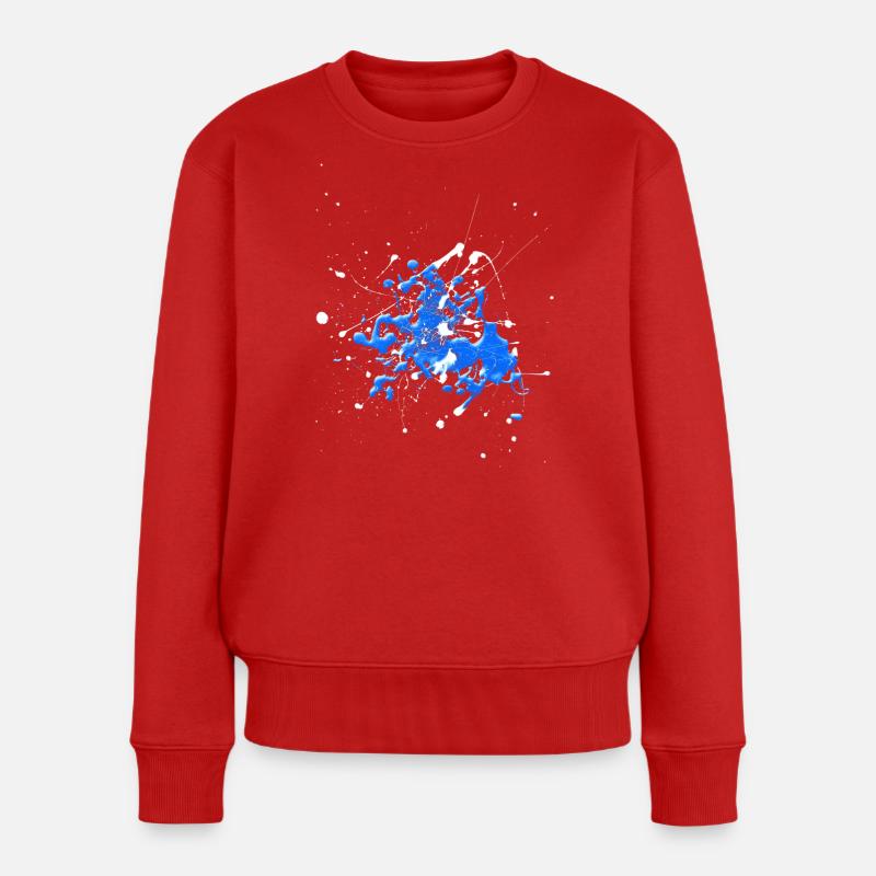 Blancbleu.Éclaboussure - Pull Premium bio Femme - rouge