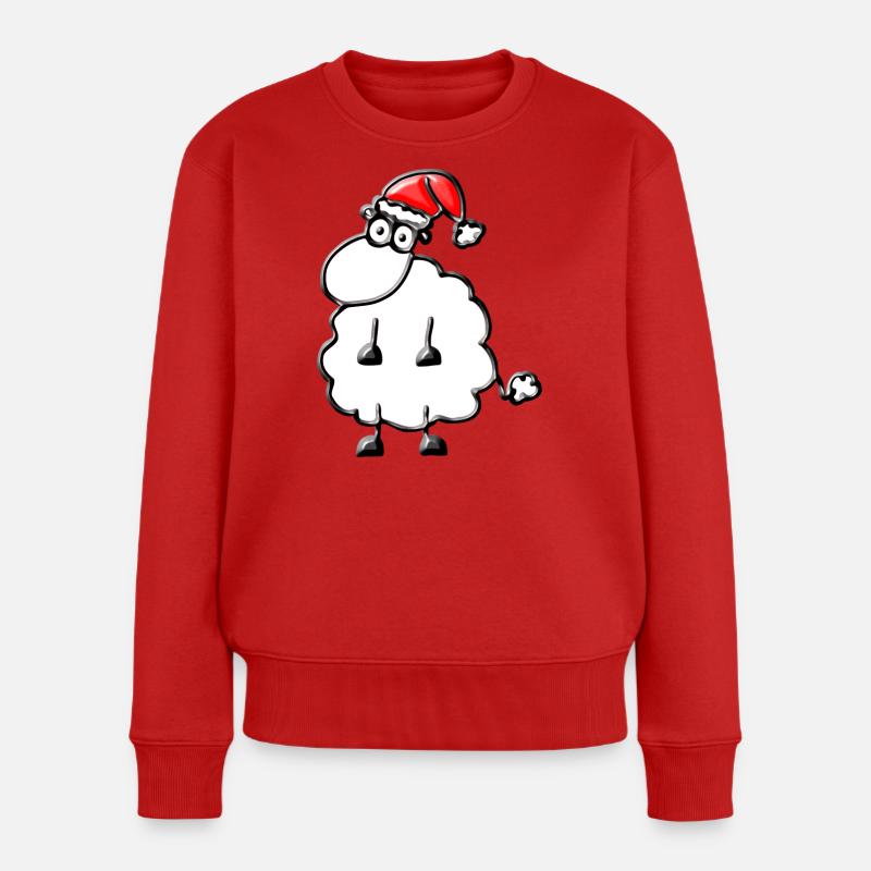 Ein Schaf zu Weihnachten - Frauen Premium Bio Pullover - Rot