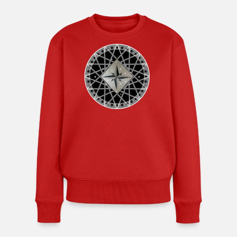 Wind Rose - Frauen Premium Bio Pullover - Rot