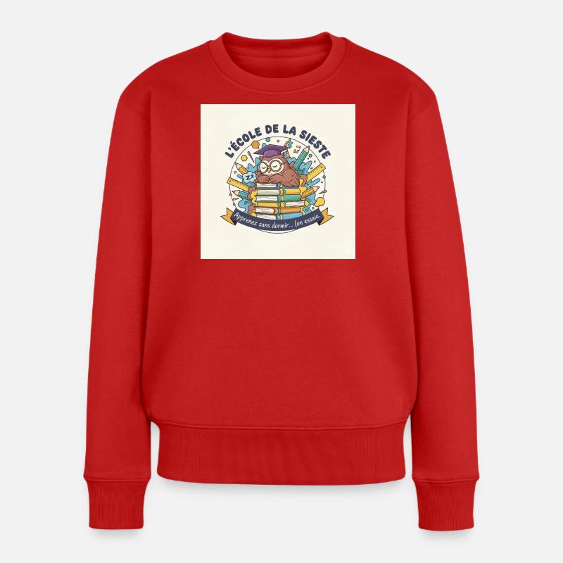 Schule der Eule Nickerchen Schüler - Frauen Premium Bio Pullover - Rot