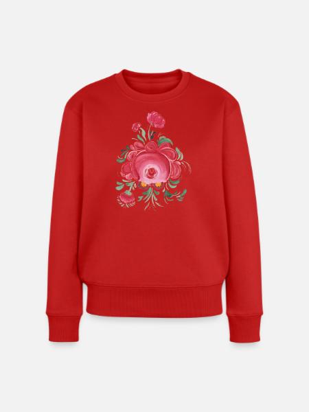 Ostfriesische Teerose - Frauen Premium Bio Pullover - Rot