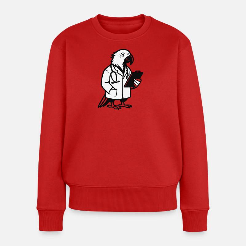 Doktor Papagei - Frauen Premium Bio Pullover - Rot