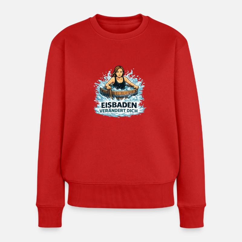 Le bain de glace te change - Pull Premium bio Femme - rouge