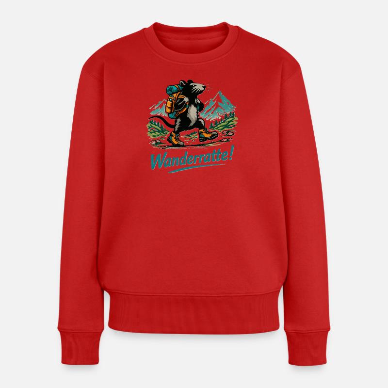 Wanderratte Wanderabenteuer - Frauen Premium Bio Pullover - Rot