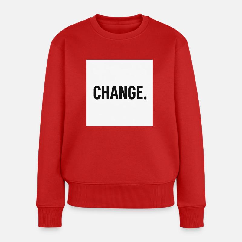 Changement - Déclaration minimale audacieuse - Pull Premium bio Femme - rouge
