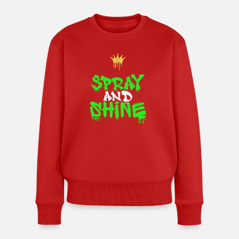 Spray and Shine Graffiti - Frauen Premium Bio Pullover - Rot