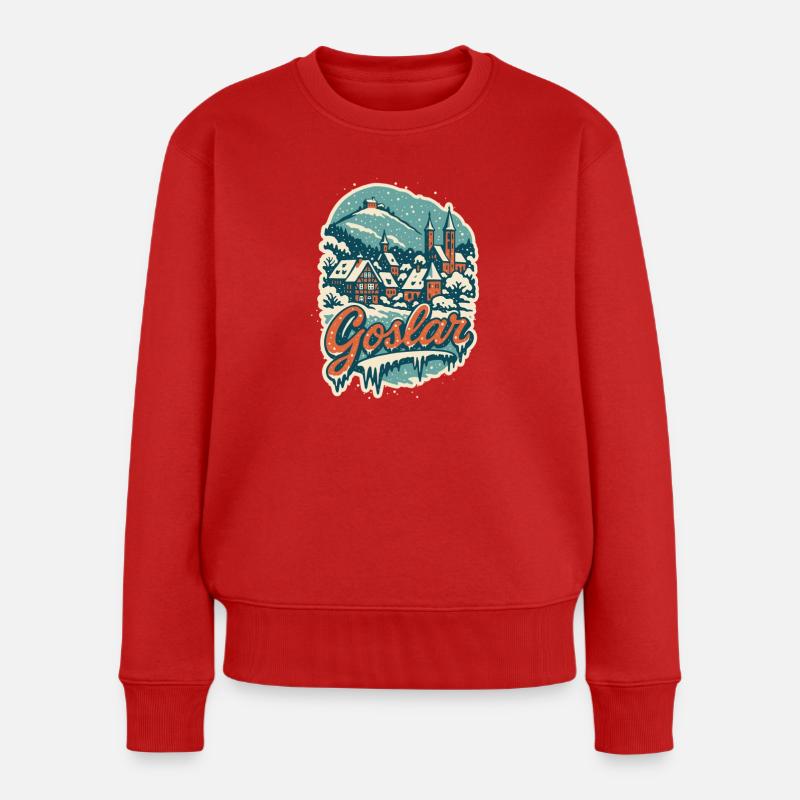 Goslar Winterzauber - Frauen Premium Bio Pullover - Rot