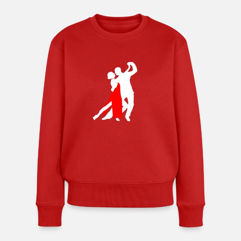 Dancing- Tango- Tanzpaar Logo - Frauen Premium Bio Pullover - Rot