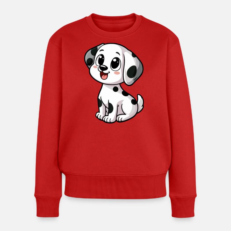 Süßer Dalmatiner - Frauen Premium Bio Pullover - Rot