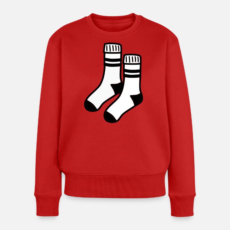 Chaussettes blanches - Pull Premium bio Femme - rouge