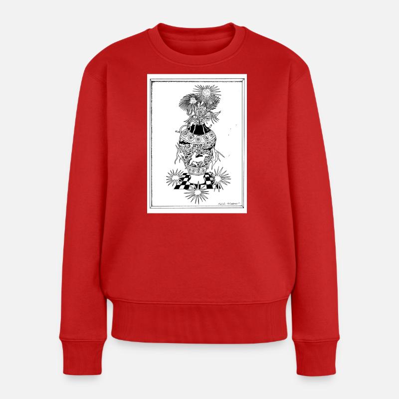 Flower_vase - Frauen Premium Bio Pullover - Rot