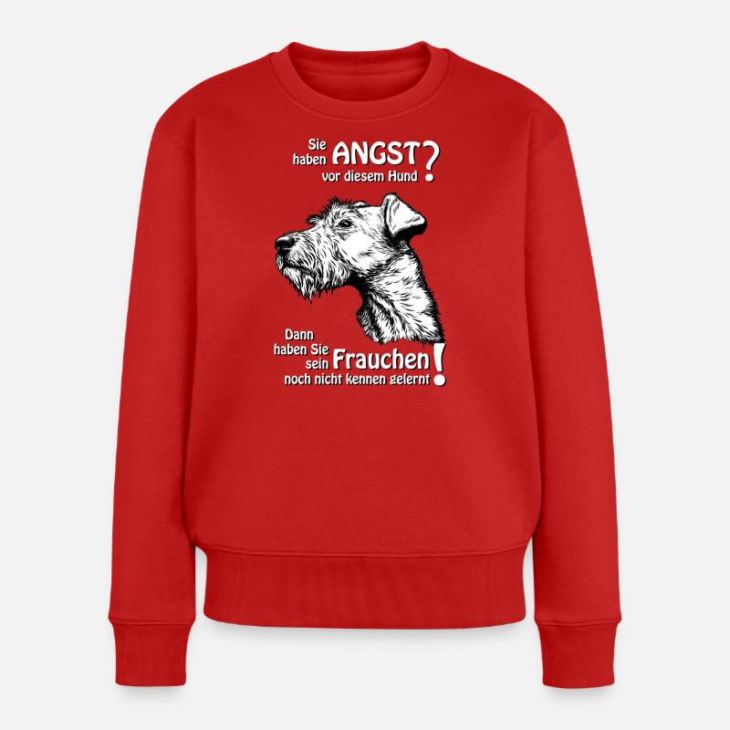 Angst vor Irish Terrier? Frauchen - Frauen Premium Bio Pullover - Rot