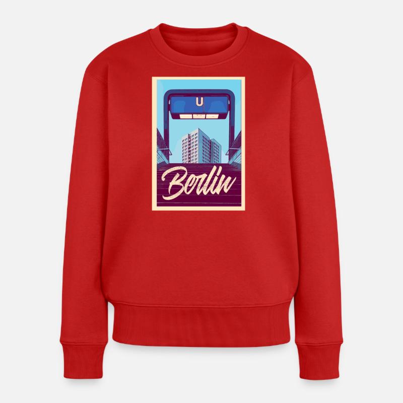 Berlin U-Bahn - Pull Premium bio Femme - rouge