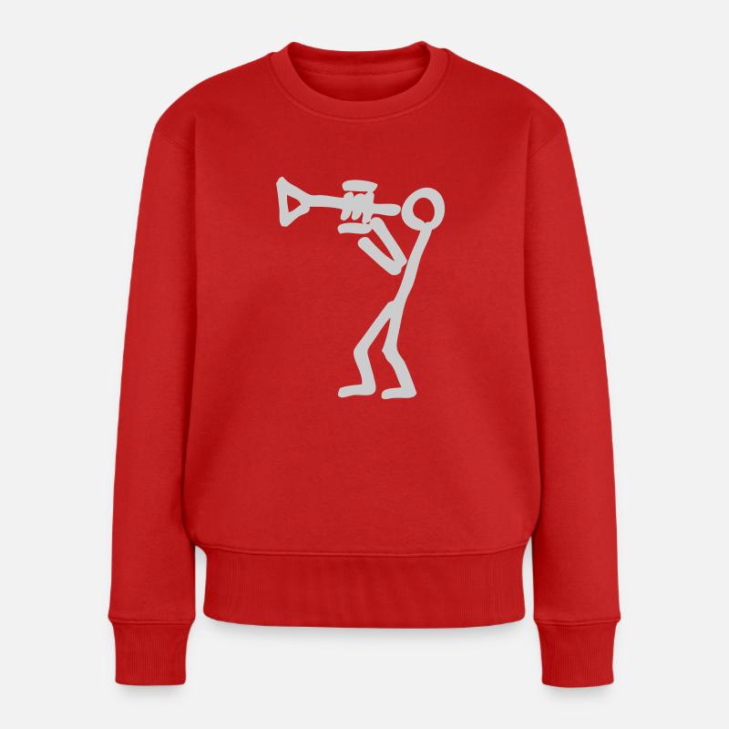 Trompeter - Frauen Premium Bio Pullover - Rot