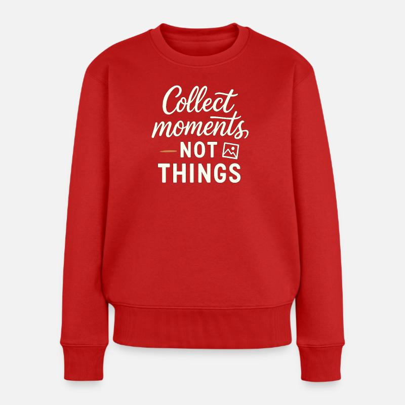 Collect_Moments - Frauen Premium Bio Pullover - Rot