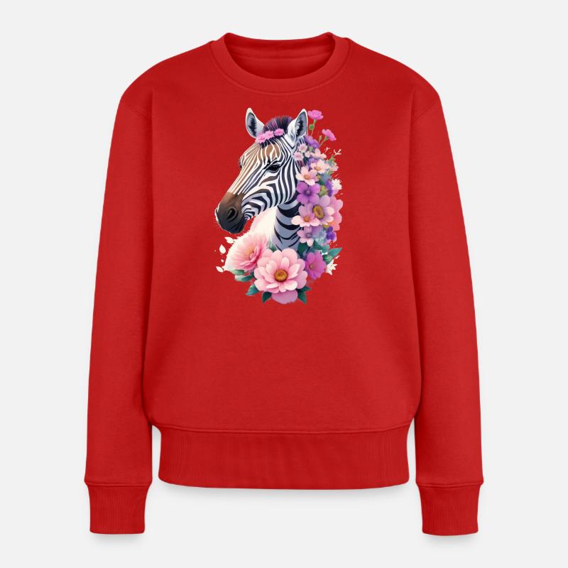 Zebra - Frauen Premium Bio Pullover - Rot