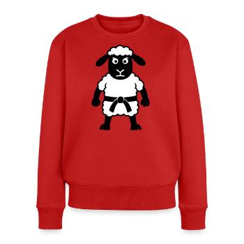 Karate Schaf - Frauen Premium Bio Pullover - Rot - Vorne - Julia (174cm)
