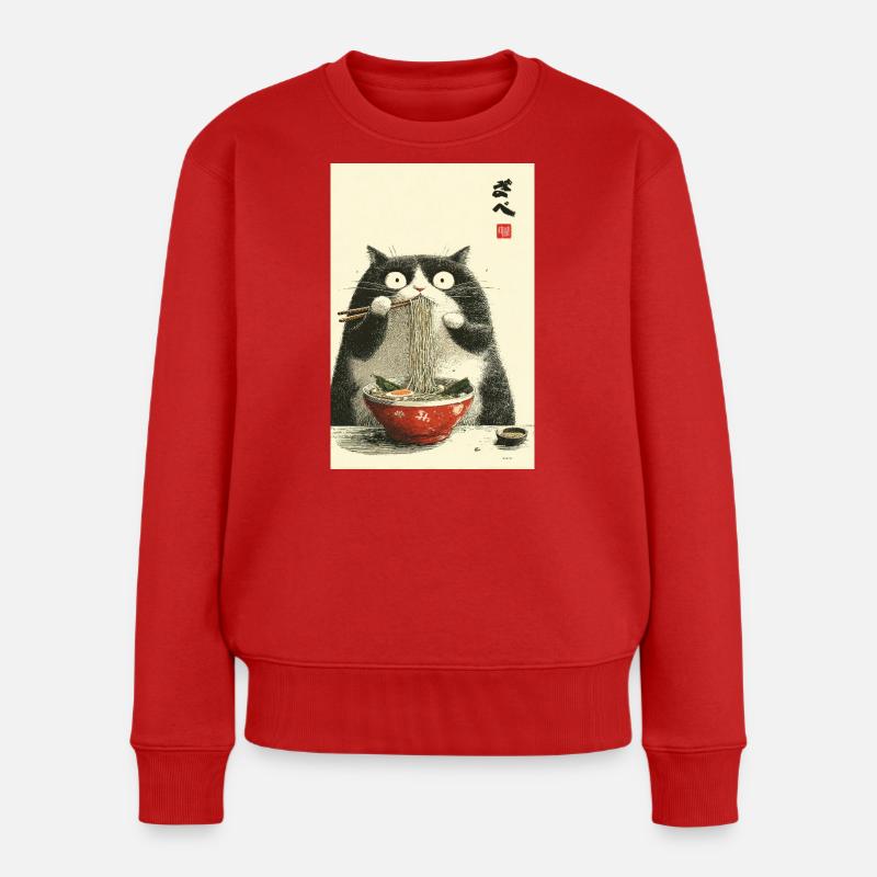 Neko-Ramen-Festmahl - Frauen Premium Bio Pullover - Rot
