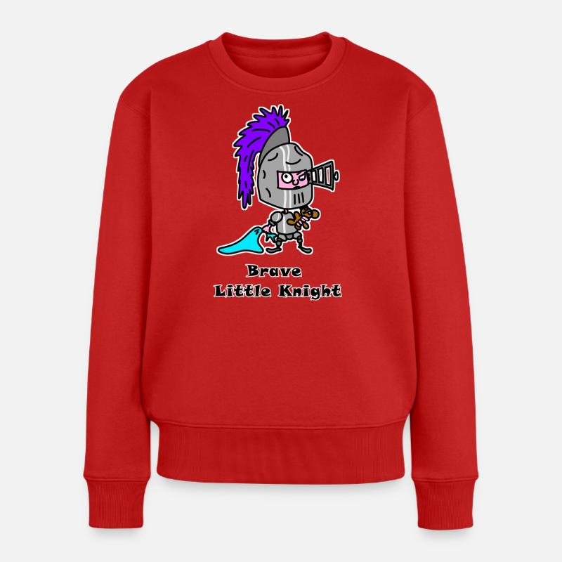 Brave Little Knight - Cute Hero Design - Frauen Premium Bio Pullover - Rot
