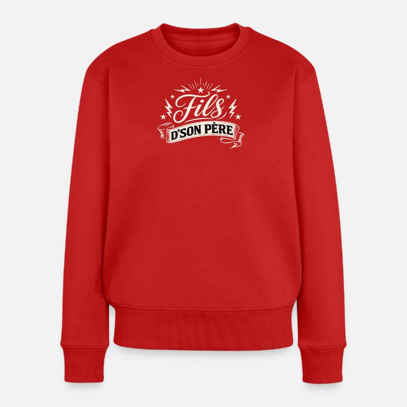 Fils_dson_pere - Pull Premium bio Femme - rouge