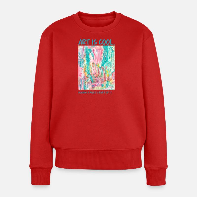 Farbenzauber Chaoskunst - Frauen Premium Bio Pullover - Rot