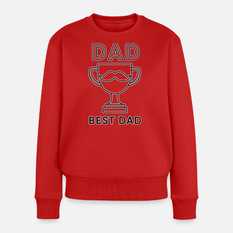 Vater Trophy Bester Papa - Frauen Premium Bio Pullover - Rot